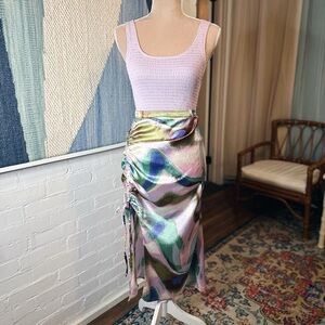 Future Collective Gabriella Karefa-Johnson Oil Slick Skirt w/Ruching Detail